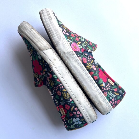 Keds x Rifle Paper Co Double Decker Wild Rose Canvas Slip-On, Sz 8.5 - Picture 2 of 11